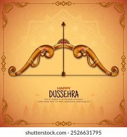 Happy Dussehra religious Indian hindu festival celebration card vector