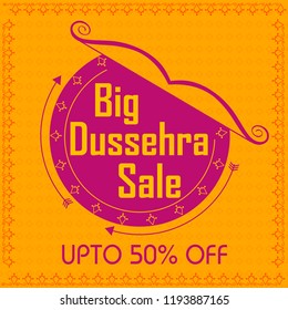 Happy Dussehra Sale Promotion Advertisement template background for Navratri festival of India in vector