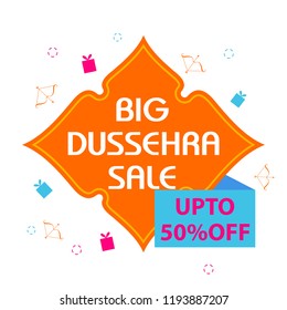 Happy Dussehra Sale Promotion Advertisement template background for Navratri festival of India in vector