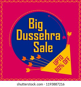 Happy Dussehra Sale Promotion Advertisement template background for Navratri festival of India in vector