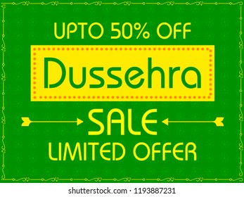 Happy Dussehra Sale Promotion Advertisement template background for Navratri festival of India in vector