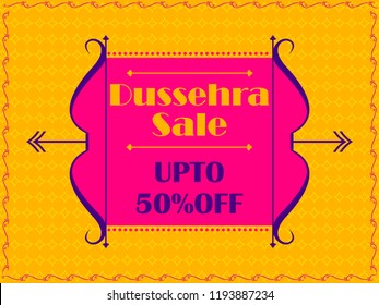 Happy Dussehra Sale Promotion Advertisement template background for Navratri festival of India in vector