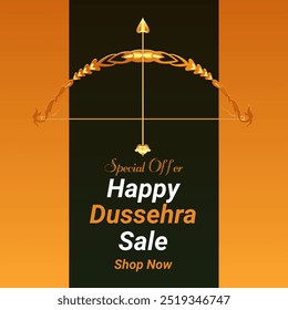 Happy Dussehra Sale Vector Design. Dussehra Shopping Offer Design Vector Illustration. Festival of India.