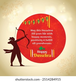 Happy Dussehra social Media Wishes, Greetings. Lord Shri Ram, Navratri, Vijayadashami. Indian Festival BG