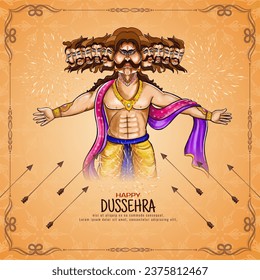 Happy Dussehra traditional festival celebration background design vector