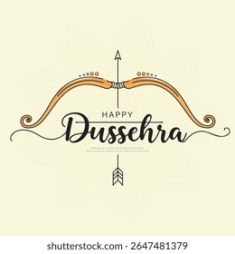 Feliz Dussehra vetor saudação com arco e seta símbolo