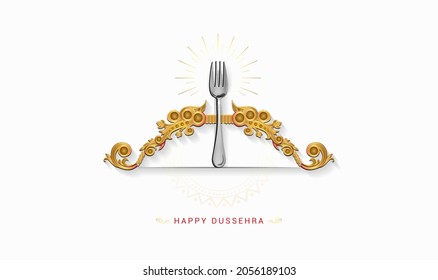 Happy Dussehra vijayadashami festival creative concept bacground for indian navratri and durga puja celebration with ram and ravan fight