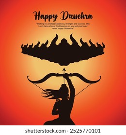 Happy Dussehra and Vijyadashmi with lord rama Social Media Post in Hindi calligraphy (Feliz Dussehra e Vijyadashmi com lorde Rama em caligrafia hindi), In Hindi Dussehra, Vijyadashmi significa Vitória sobre o Mal, Jai Shri Ram significa Senhor Rama.