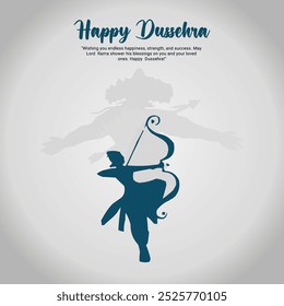 Happy Dussehra and Vijyadashmi with lord rama Social Media Post in Hindi calligraphy (Feliz Dussehra e Vijyadashmi com lorde Rama em caligrafia hindi), In Hindi Dussehra, Vijyadashmi significa Vitória sobre o Mal, Jai Shri Ram significa Senhor Rama.