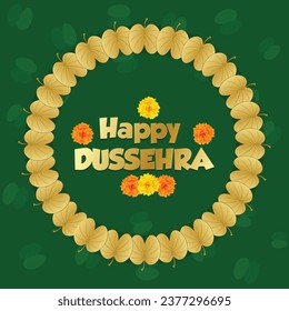 Happy Dussehra wishes premium vector illustration
