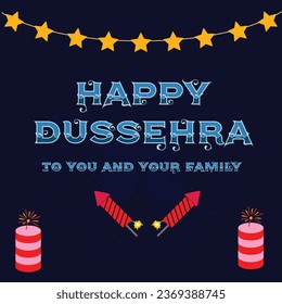 Happy Dussehra wishes vector template 