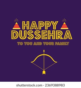 Happy Dussehra wishes vector template 