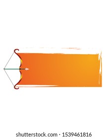 Happy dusshera with bow and arrow template design.