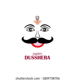 Happy Dusshera with ravan face design ,Vector illustration