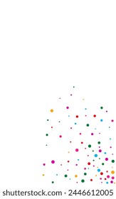 Happy Dust Abstract Vector White Background. Carnaval Confetti Invitation. FallingFestive Circle Banner. Celebrate Shine Christmas Backdrop.