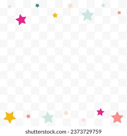 Happy Dust Carnaval Vector Transparent Background. Carnival Stars Banner. Fun Splash Illustration. Falling Starfall Christmas Wallpaper.