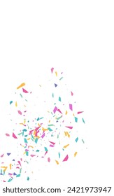 Happy Dust FallingFestive Vector White Background. Christmas Round Card. Fun Splash Banner. Rainbow Circle Festival Texture.