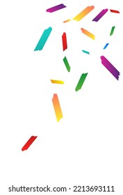 Happy Dust Invitation Vector White Background. Independence Confetti Background. Fun Brush Pattern. Color Shavings Celebration Wallpaper.