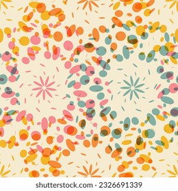 Happy Dynamic Kaleidoscope - yellow orange pink beige