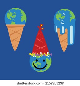 Happy Earth clip art  illustration isolated