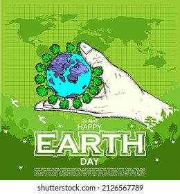 Happy Earth Day, 22 april, poster and banner vector