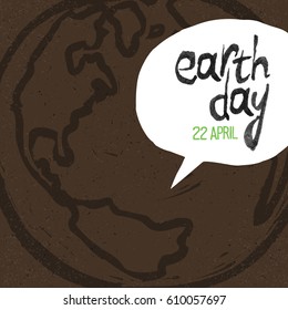 Happy Earth Day, 22 April. Earth Symbol and text. T-Shirt print design template.