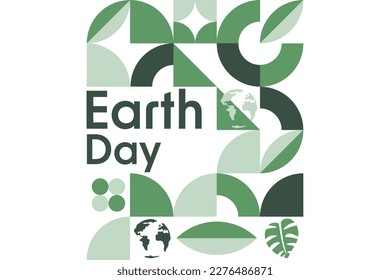 Alles Gute zum Earth Day! 22. April. Urlaubskonzept. Vorlage für Hintergrund, Banner, Karte, Poster mit Texteinschrift. Vektorgrafik EPS10