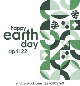 Happy Earth Day. April 22. Holiday concept. Template for background, banner, card, poster with text inscription. Vector EPS10 illustration