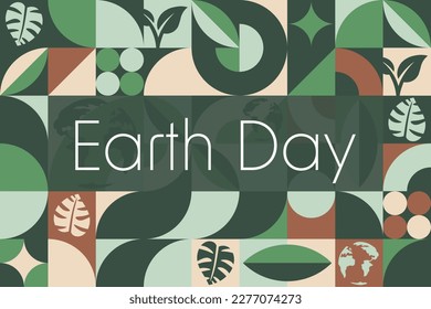 Happy Earth Day. April 22. Holiday concept. Template for background, banner, card, poster with text inscription. Vector EPS10 illustration