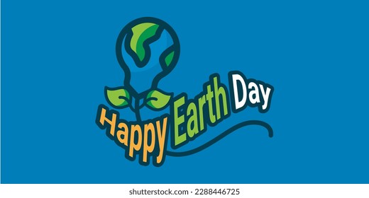 Happy earth day Background with copy space vector art illustration