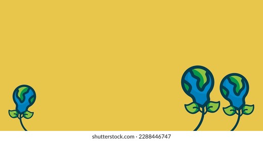 Feliz Día de la Tierra Fondo con copia de la ilustración vectorial
