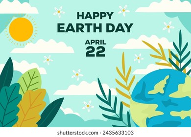happy Earth Day background illustration vector design