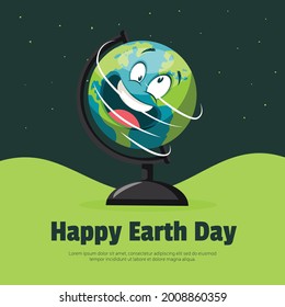 Happy earth day banner design template.