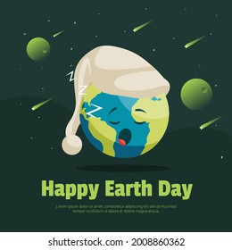 Happy earth day banner design template.