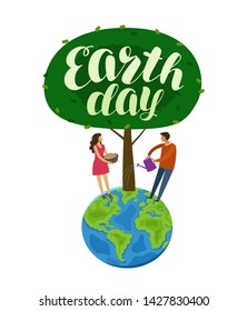 Happy Earth Day Banner. Environment safety concept. Ecology vector illustration.jpg