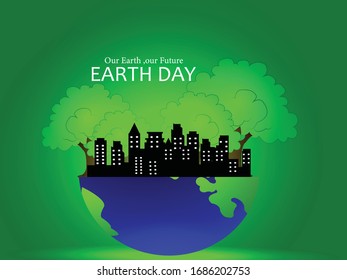 Happy Earth Day Banner for environment safety, Save Earth vector.