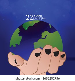 Happy Earth Day Banner for environment safety, Save Earth vector.