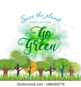 Happy Earth Day Banner for environment safety, Save Earth vector.