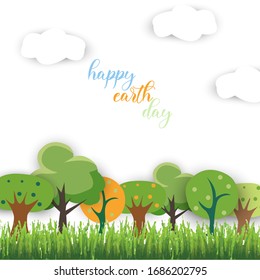 Happy Earth Day Banner for environment safety, Save Earth vector.