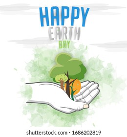 Happy Earth Day Banner for environment safety, Save Earth vector.