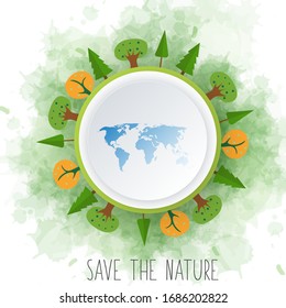 Happy Earth Day Banner for environment safety, Save Earth vector.