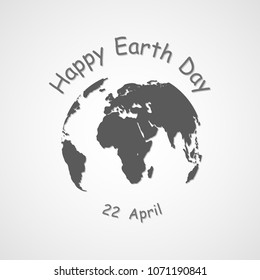Happy Earth Day, banner with Globe and lettering. Vector illustration. Greeting card for Earth day, 22 April,
