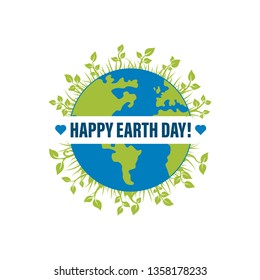 Happy Earth Day Banner Illustration of a happy earth day banner, for environment safety celebration