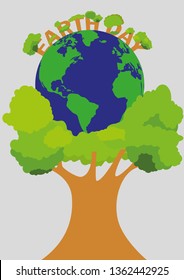 Happy Earth Day Banner/ Illustration of a happy earth day banner, for environment safety celebration