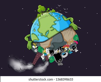 Happy Earth Day Banner\u002F Illustration of a happy earth day banner, for environment safety celebration - Vector Happy Earth Day Banner\u002F Illustration of a happy earth day banner, for environment safety celebration - Vector