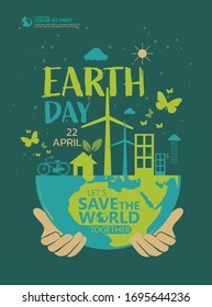 Happy Earth Day Banner/ Illustration of a happy earth day banner, for environment safety celebration