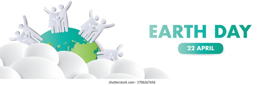 Happy Earth Day Banner/ Illustration of a happy earth day banner, for environment safety celebration