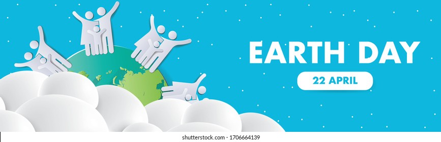 Happy Earth Day Banner - Illustration. Earth Day Poster, Banner, for environment safety celebration