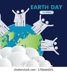 Happy Earth Day Banner - Illustration. Earth Day Poster, Banner, for environment safety celebration