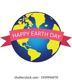 Happy Earth Day Banner Illustration of a happy earth day banner, for environment safety celebration